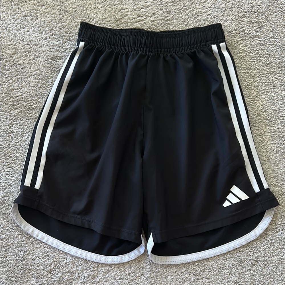Men’s Adidas Black Shorts with White Accents - Picture 1 of 2